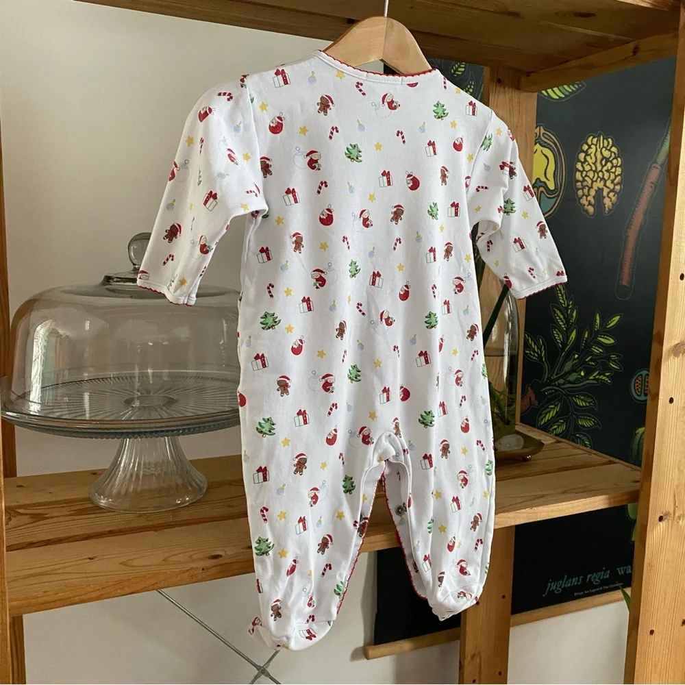 Kissy Kissy Christmas Print Pima Cotton Footie Romper 6-9 months